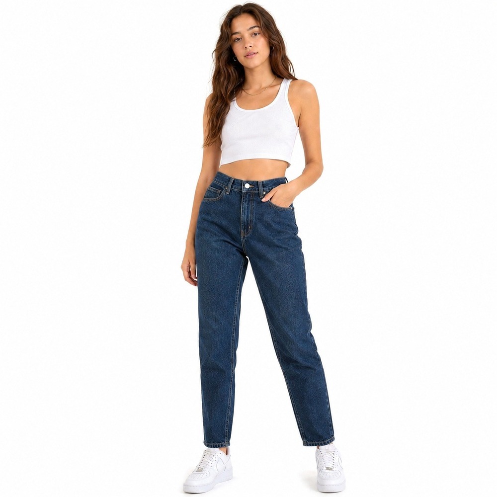 PacSun Mom Jeans High Waisted Dark Wash Denim Comfort Fit Women's Size 24